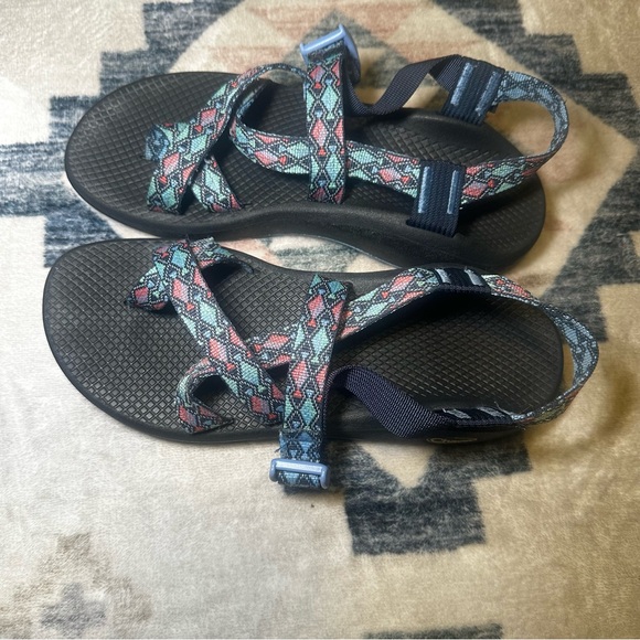 Chaco Shoes - Chaco Cloud Black and Blue Sandals size 9
